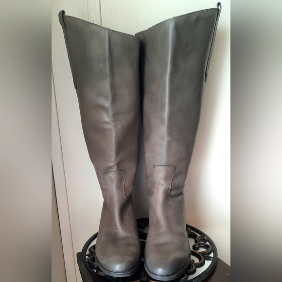 SAM EDELMAN Tall Wide Calf Boots | Dark Grey | Supple Leather |  NEW!! - Picture 4 of 14
